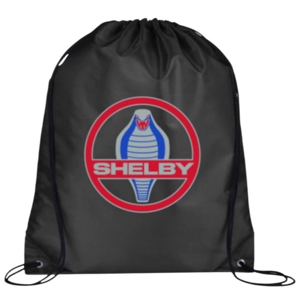 Shelby Cobra Drawstring Bag Black Lightweight Logo Gym Sack Backpack Las Vegas